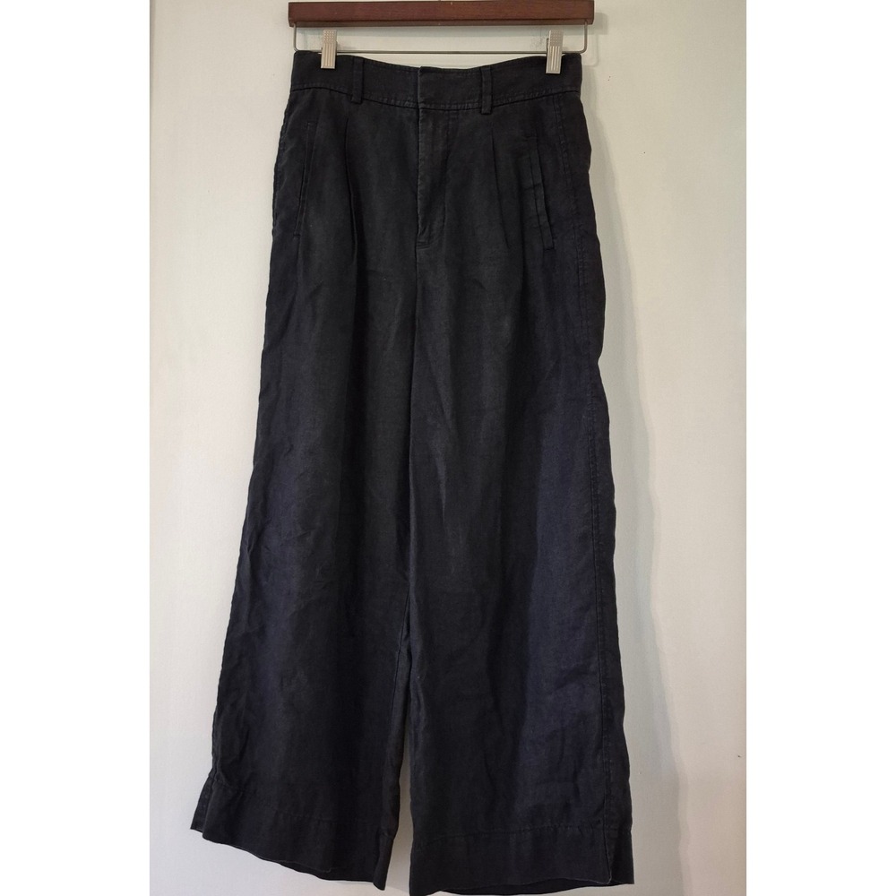 Everlane Women's Size 2 The Linen Way-High Drape Pants Flax Wide-Leg Minimalist